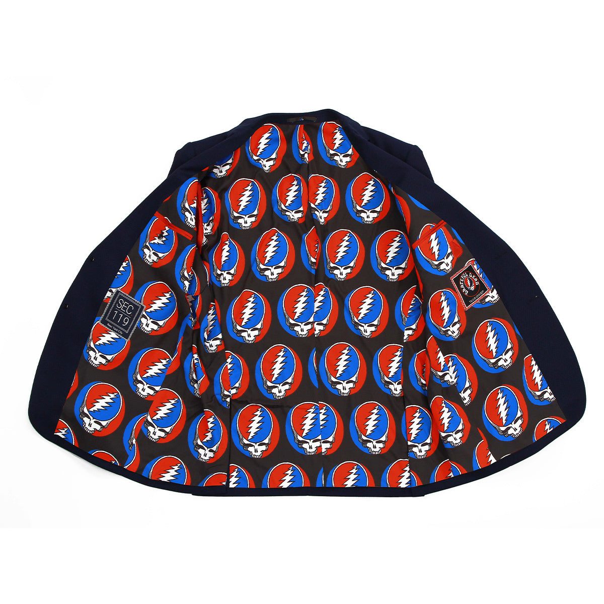 Grateful Dead Black Steal Your Face Lined Sport Coat - Section 119