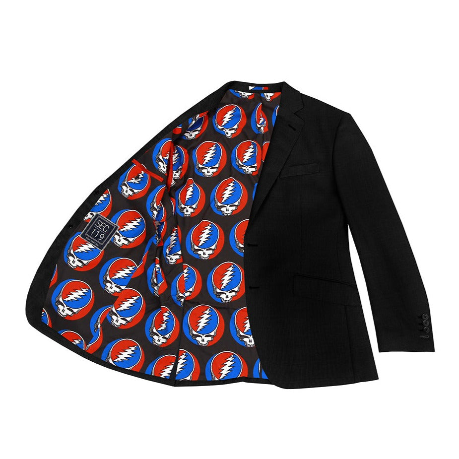 Grateful Dead Black Steal Your Face Lined Sport Coat - Section 119