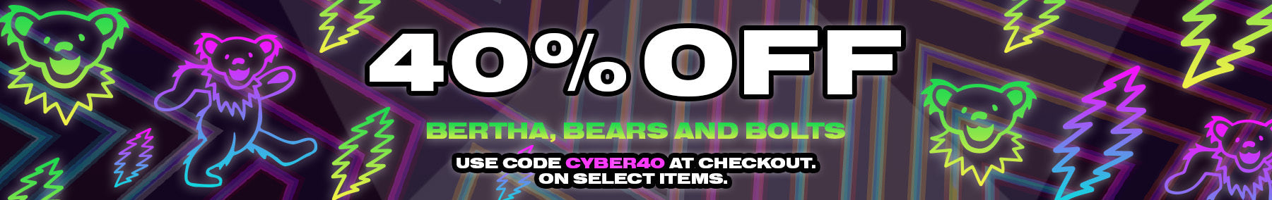 Cyber Monday Bolts 40% Off
