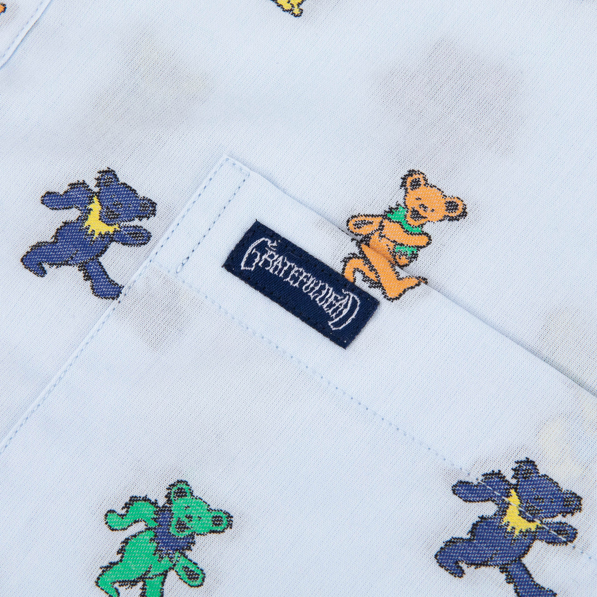 Grateful Dead Relaxed Woven Dancing Bear Short Sleeve Button Down - Section 119