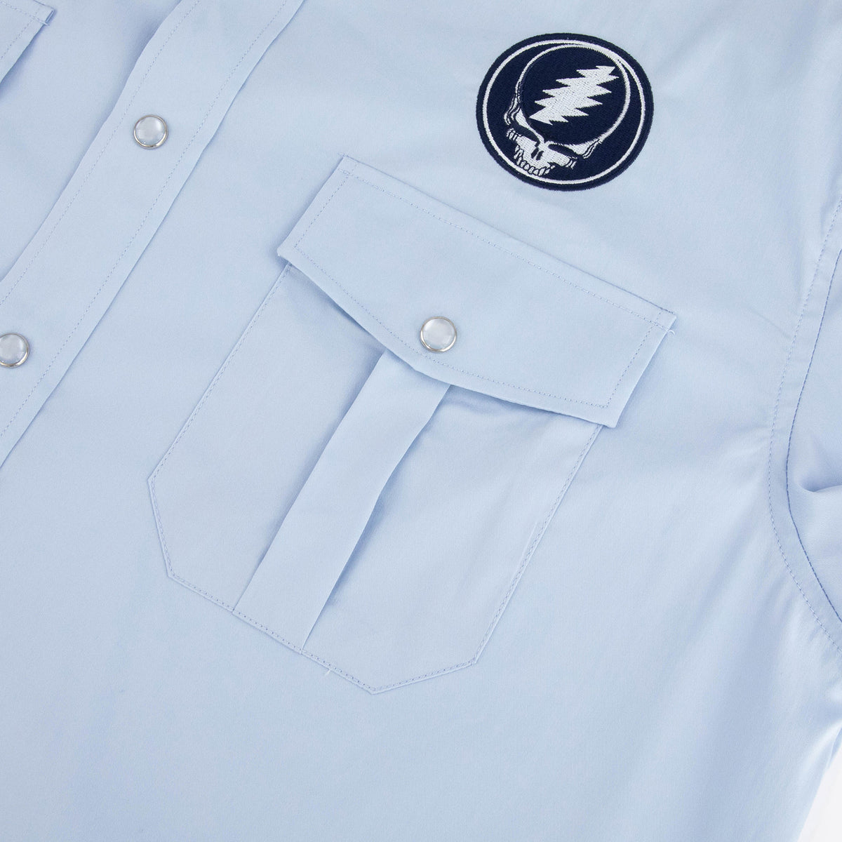 Grateful Dead  LSBD SNAPSHIRT STEALIE IN BABY BLUE - Section 119
