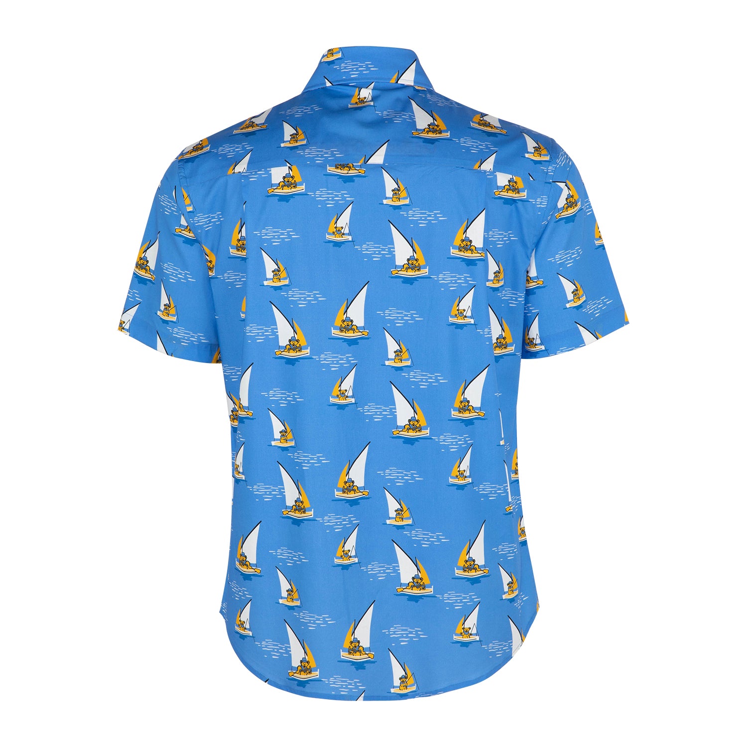 Grateful Dead | Classic Button Down | Bear in Sail Boat All Over Blue - Section 119