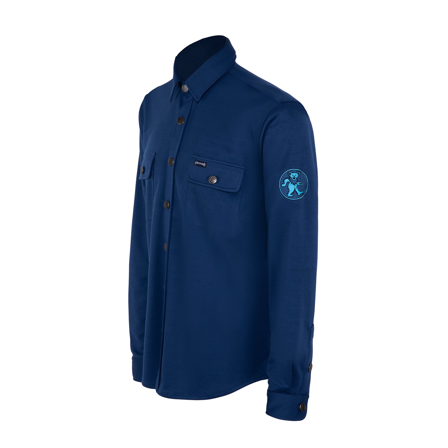 Grateful Dead Long Sleeve Button Down Sweater  Navy with Bear - Section 119