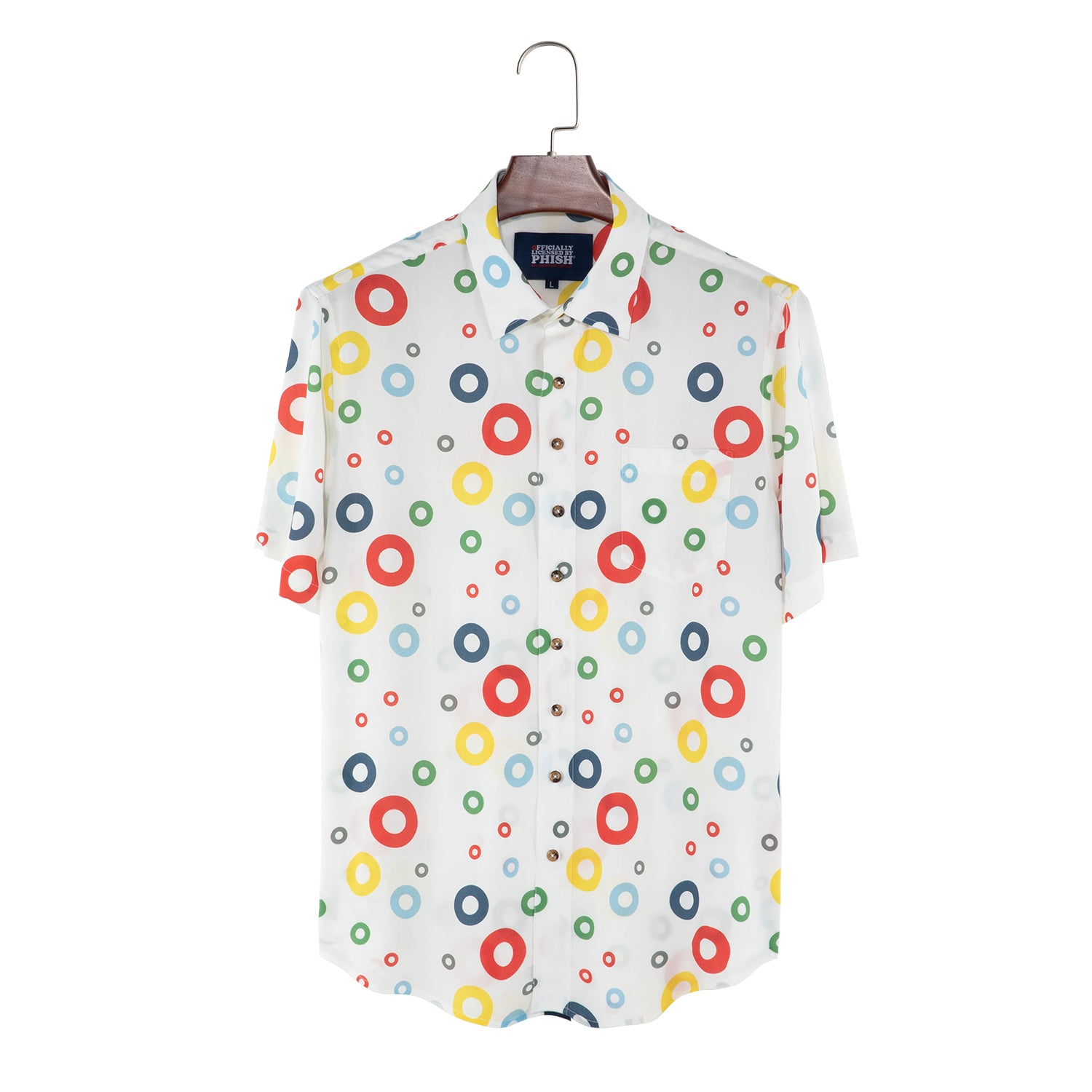 Phish Relaxed Short Sleeve Button Down Donut All Over White - Section 119