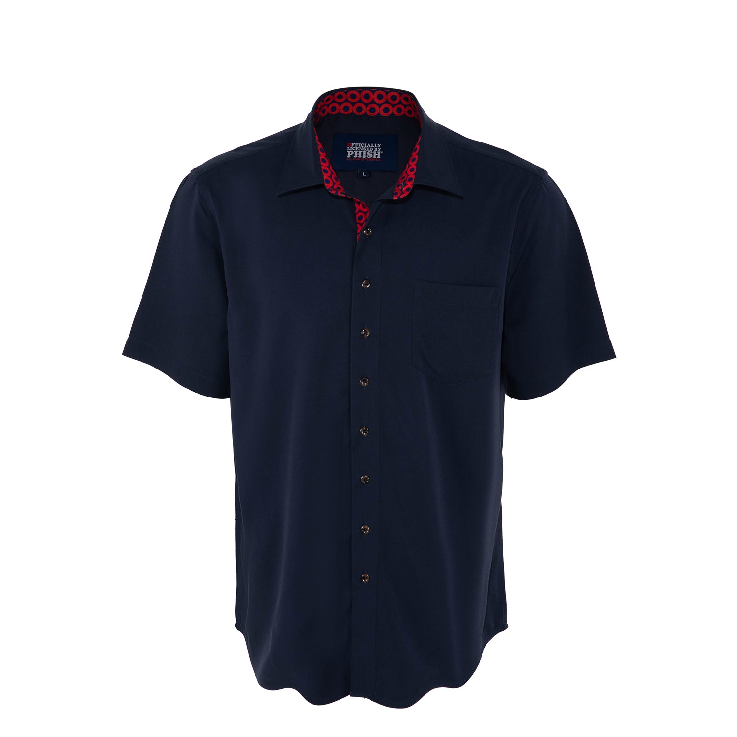 Phish Relaxed Short Sleeve Button Down Red Donut in Navy - Section 119