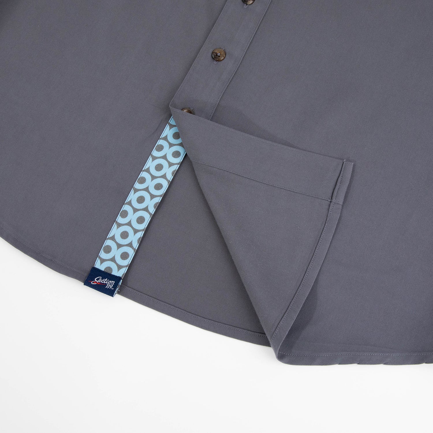Phish Relaxed Short Sleeve Button Down Teal Donut in Grey - Section 119