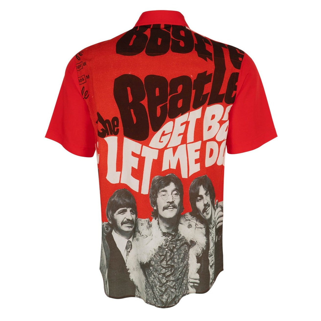 The Beatles Relaxed Short Sleeve Button Down Portrait Red - Section 119
