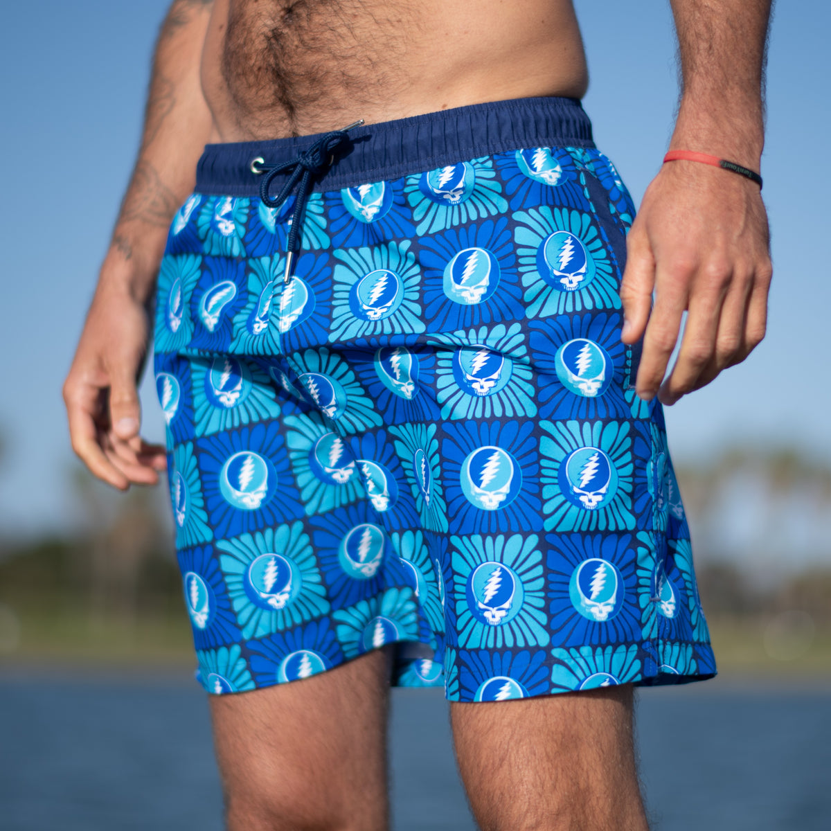 Grateful Dead Swim Trunk Navy & Blue Steal Your Face - Section 119