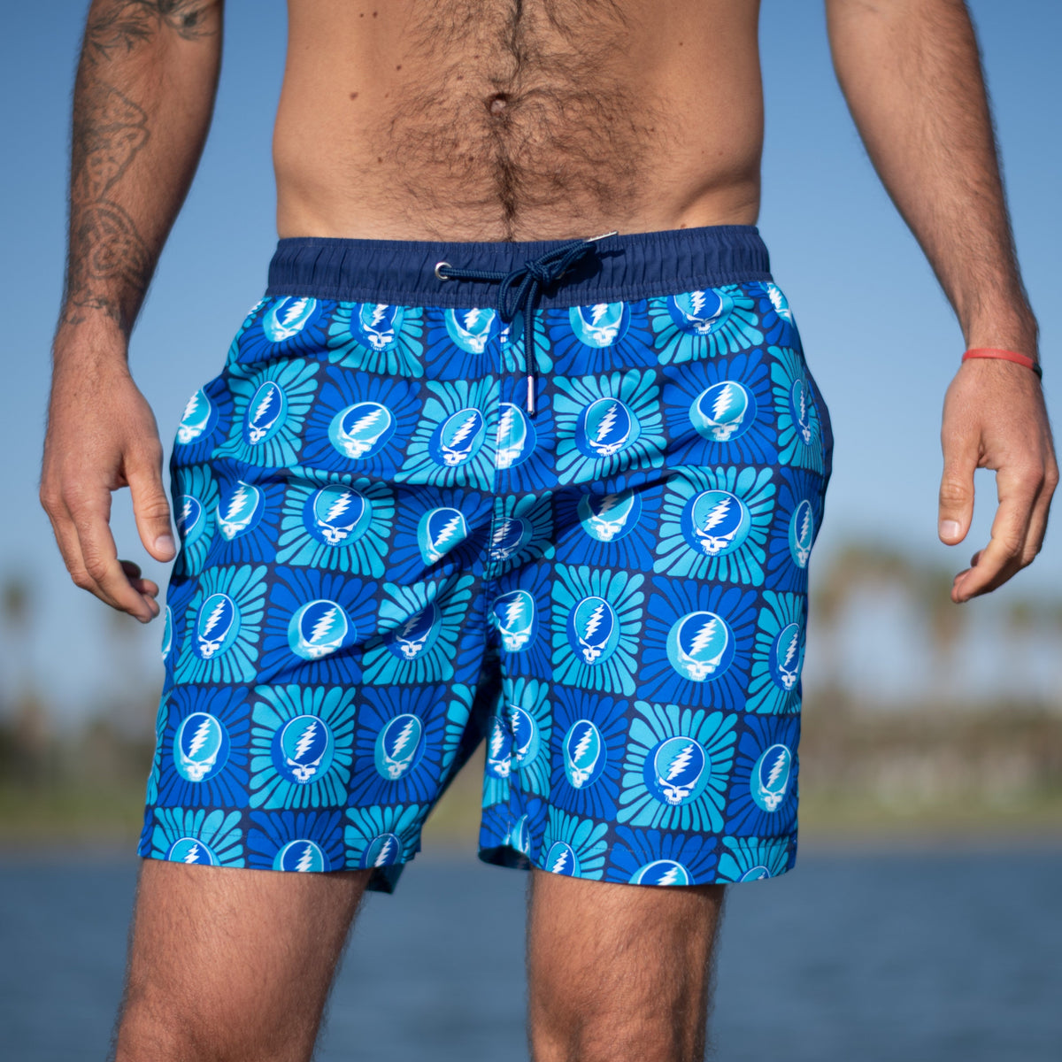 Grateful Dead Swim Trunk Navy & Blue Steal Your Face - Section 119