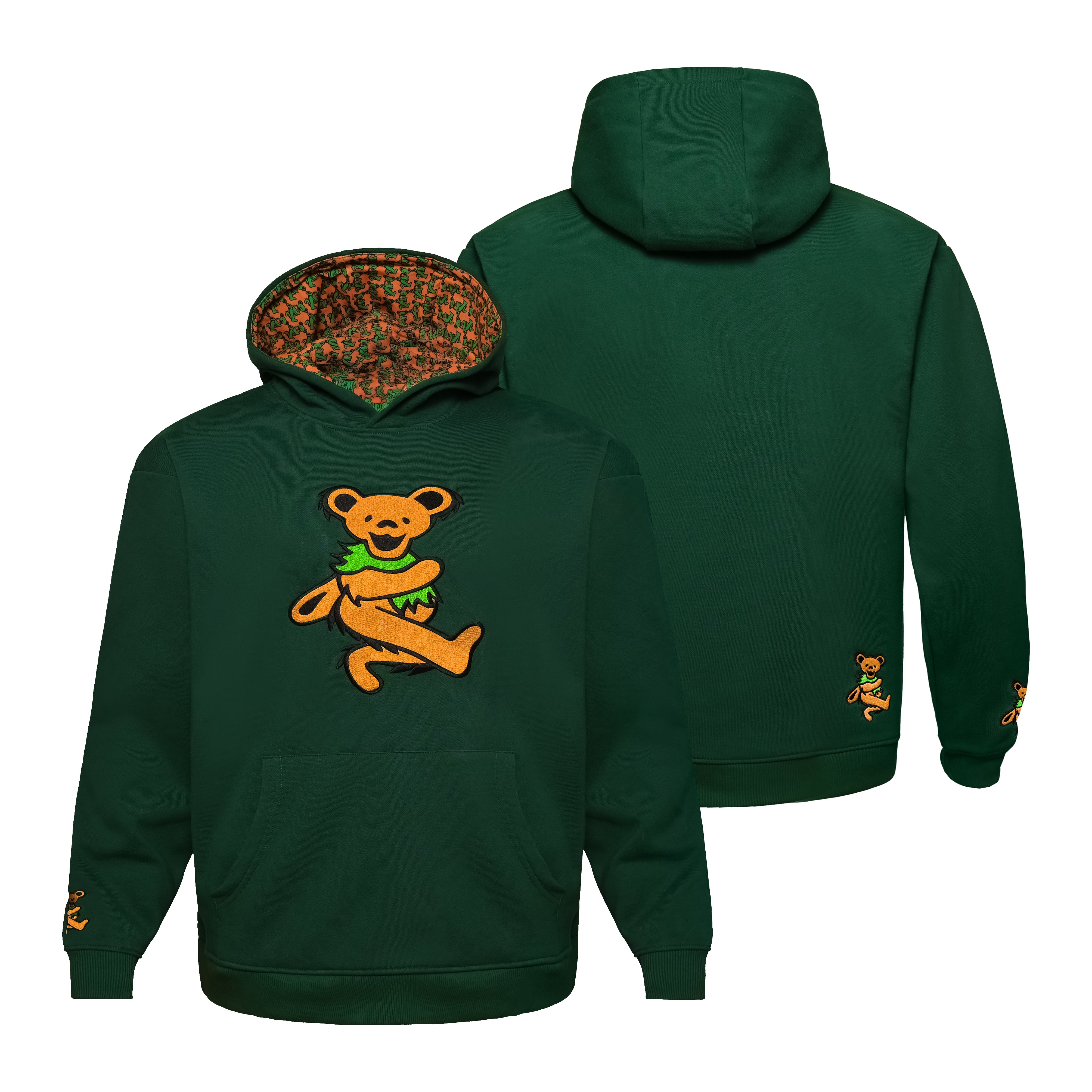 Grateful Dead | Classic Pullover Hoodie | Orange Bear in Green