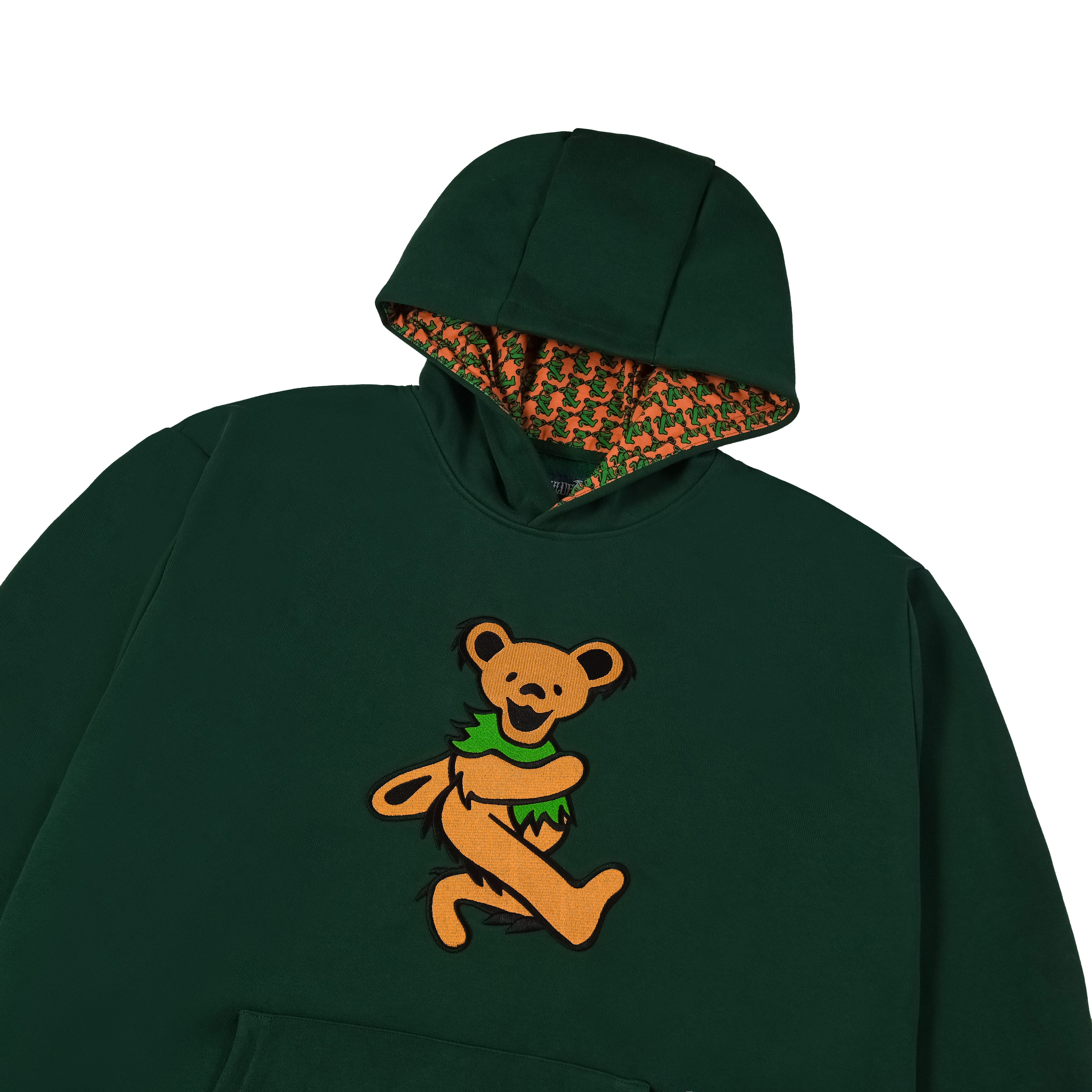 Grateful Dead | Classic Pullover Hoodie | Orange Bear in Green