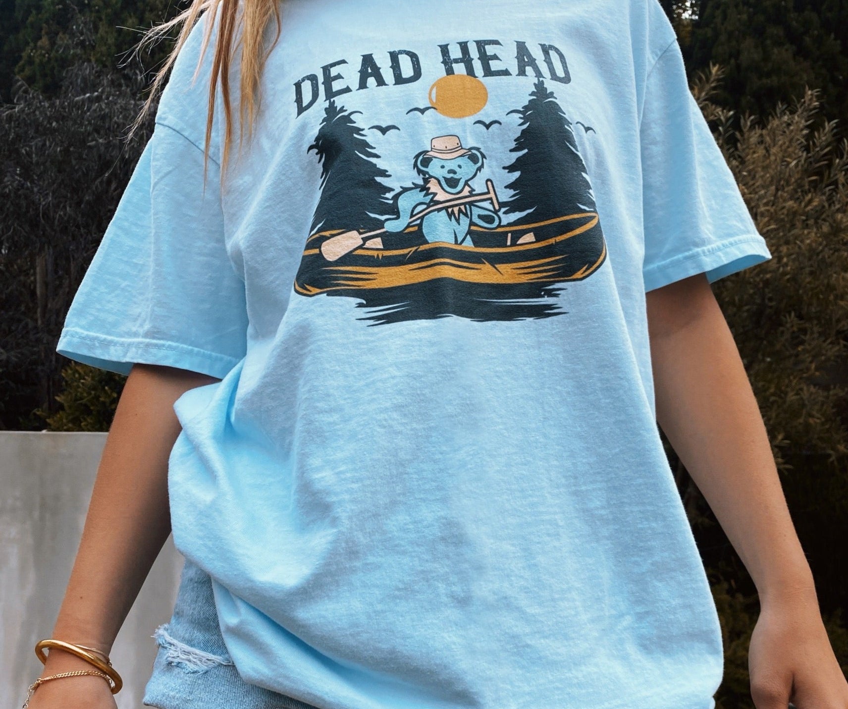 Grateful Dead | Pigment Dye Oversize Cotton Tee | Dead Head Canoe - Section 119