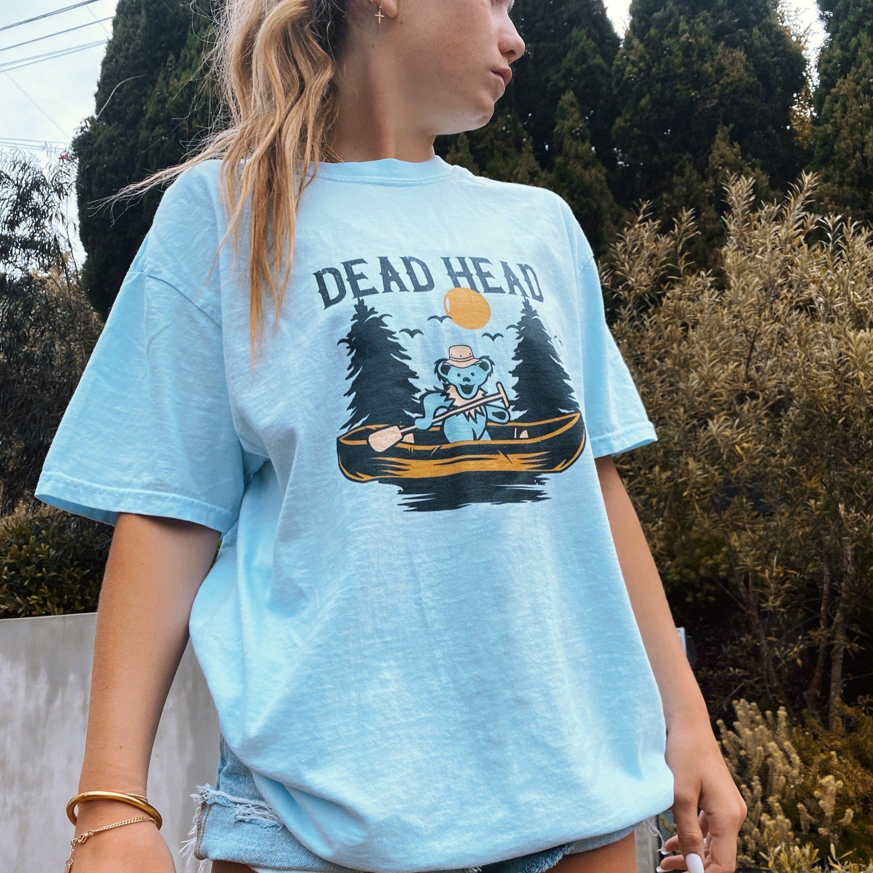 Grateful Dead | Pigment Dye Oversize Cotton Tee | Dead Head Canoe - Section 119