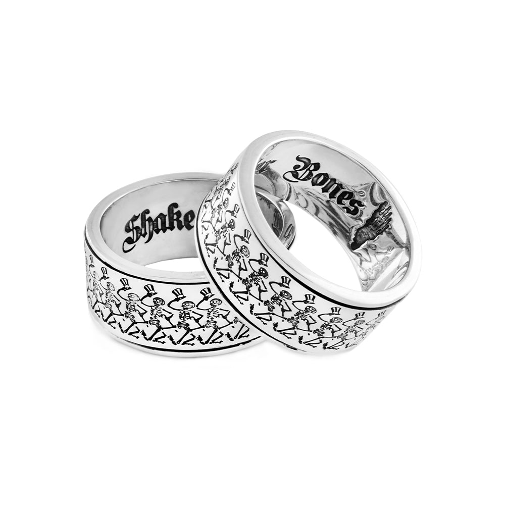 Grateful Dead | Silver Ring | Dancing Skeletons Spinner Ring