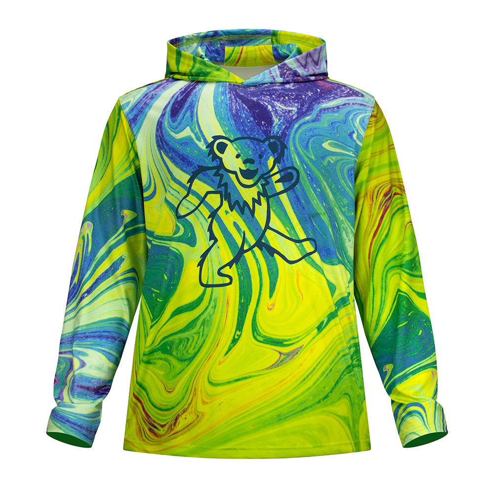 Grateful Dead | UPF Hoodie | Bear Marble Blue Yellow Green – Section 119