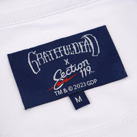 Grateful Dead Dry Fit Polo Stealie in Red White and Blue Stripes