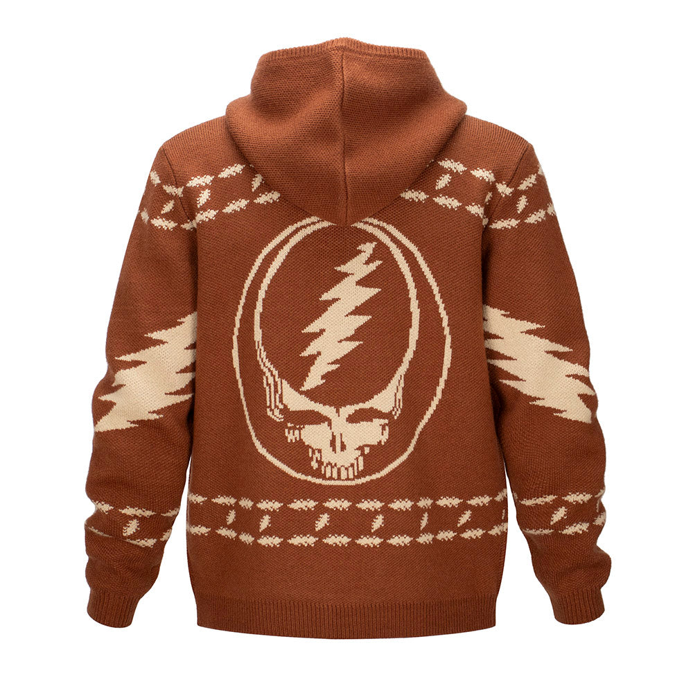 Grateful Dead | Zip-Up Sweater | Bolt Bear Stealie Brown – Section 119