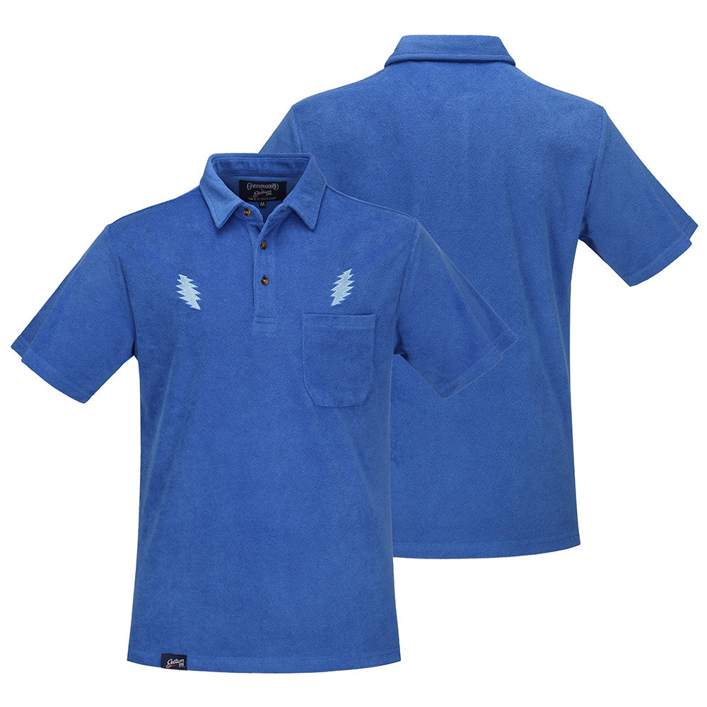Grateful Dead  Terry Polo Shirt Bolt in Light Blue - Section 119