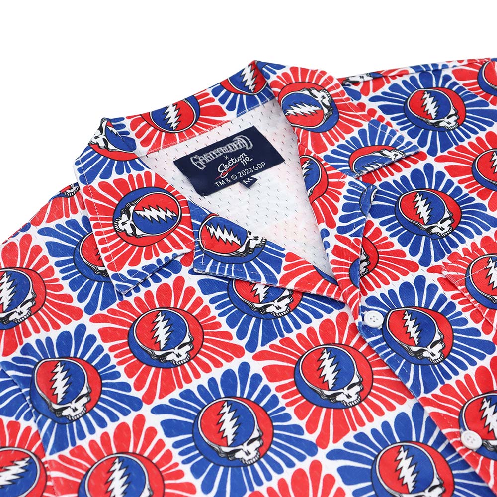 Grateful Dead Steal Your Face Mesh Button Down– Section 119