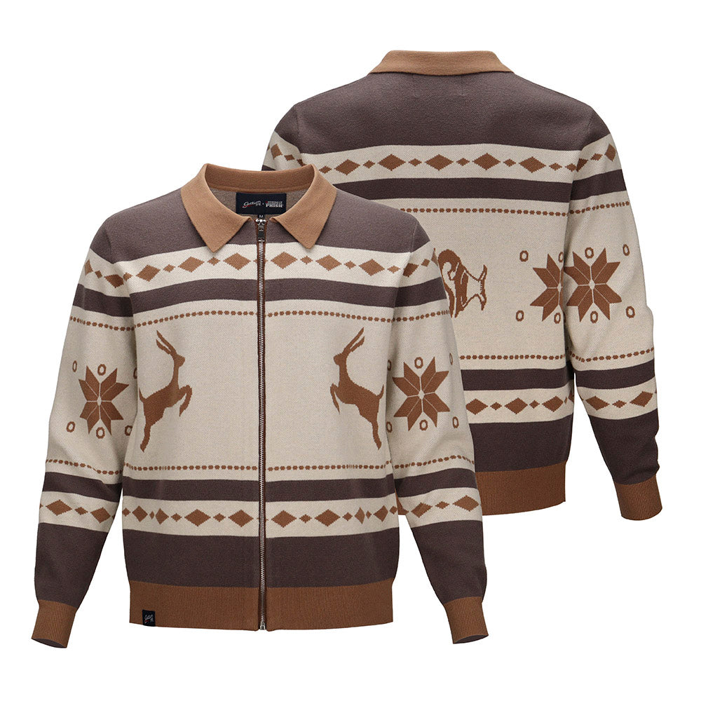 Phish | Zip-Up Sweater | Antelope Logo Brown Beige – Section 119