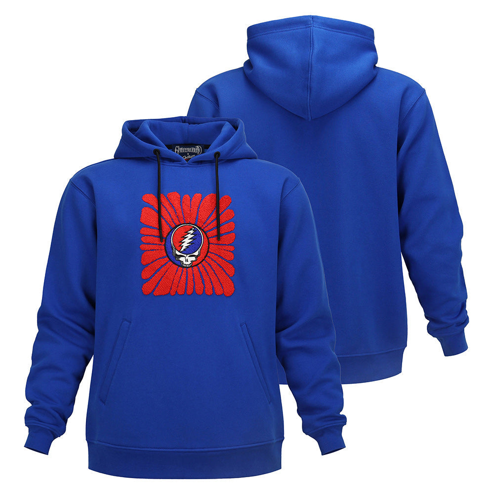 Grateful Dead Chanil Embroidery Sun Stealie In Red And Royal Blue 350g - Section 119