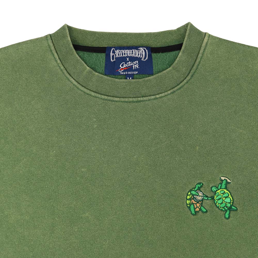 GD Crewneck Pigment Dye GREEN TURTLES - Section 119