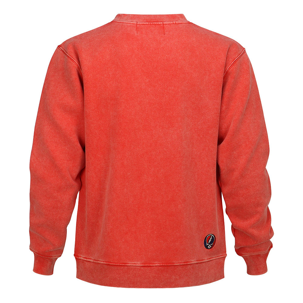 Women's Grateful Dead Stealie Embroidered Pigment Dye in Red– Section 119