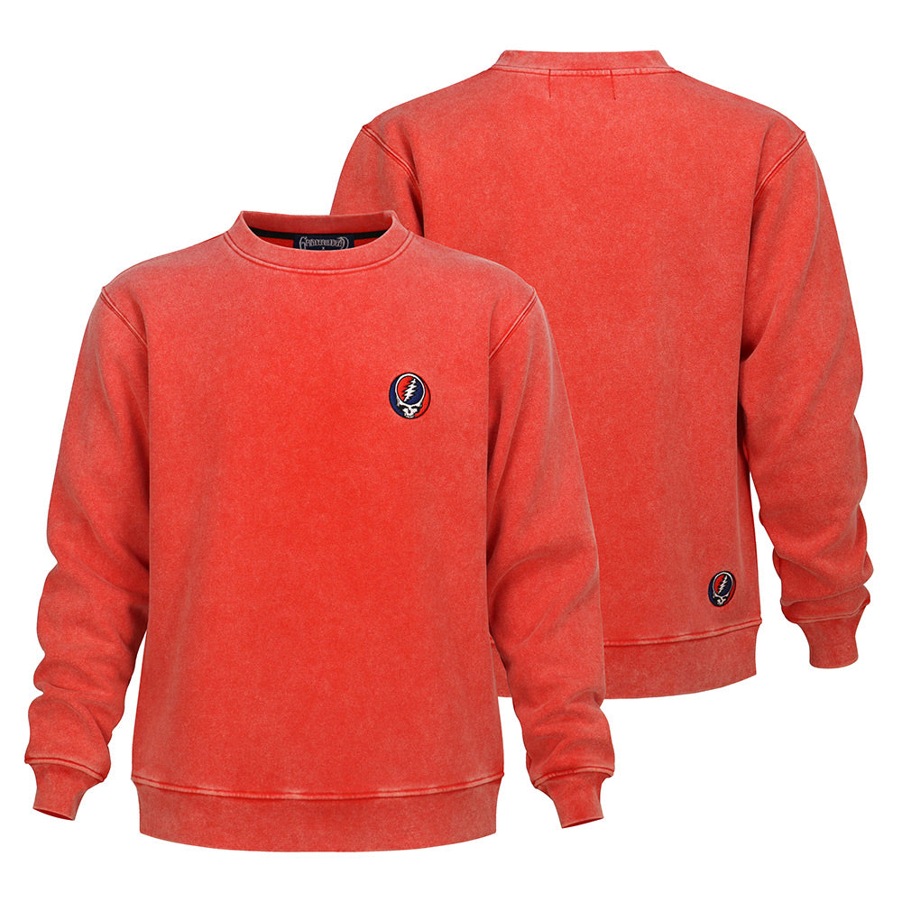 Grateful Dead Crewneck Sweater Red Stealie Logo - Section 119
