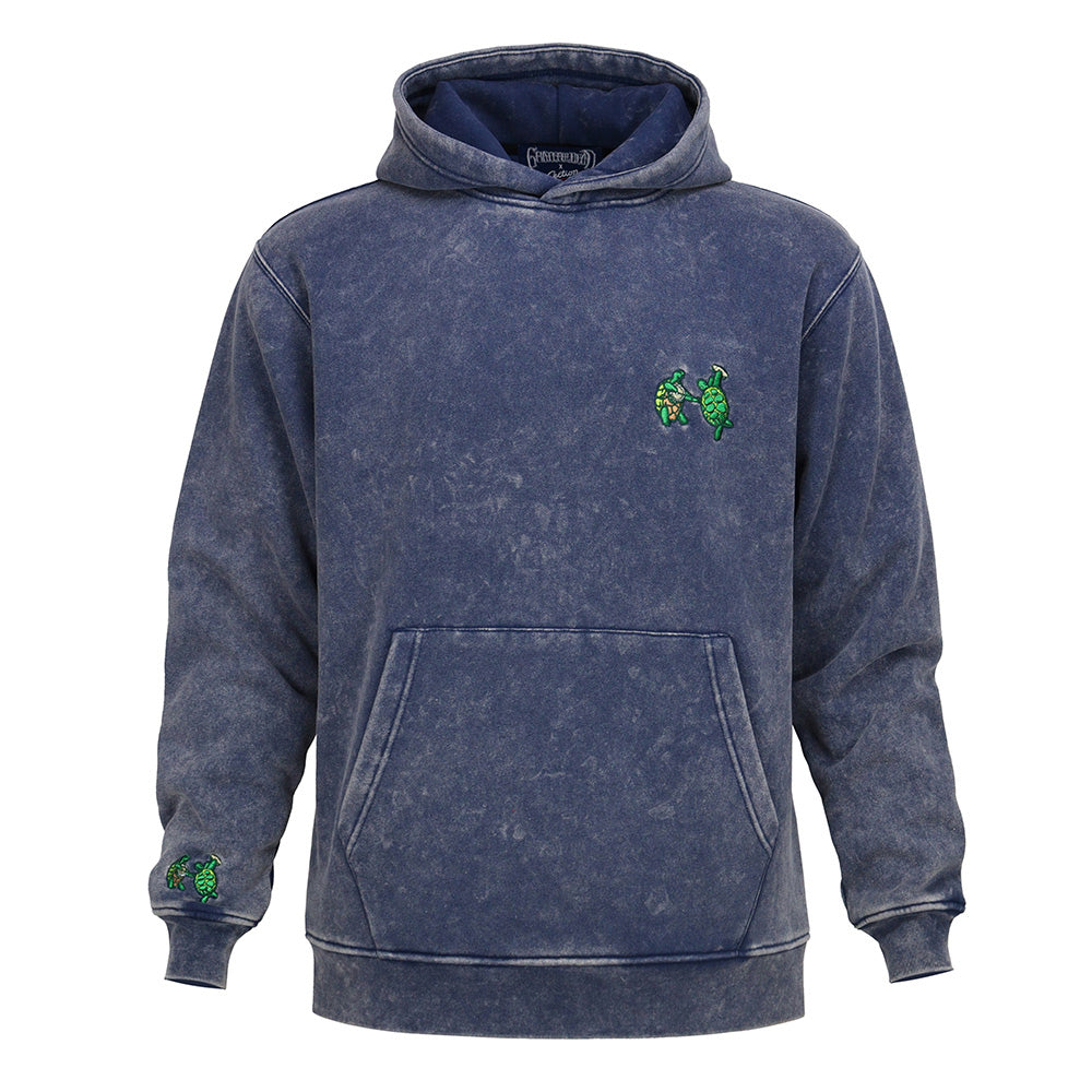 Grateful Dead Classic Pullover Hoodie Turtles on Navy (acid wash) - Section 119