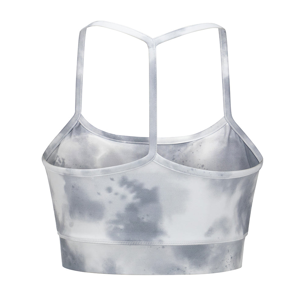 Grateful Dead Long Line Rainbow Bolt In Grey And White Sports Bra