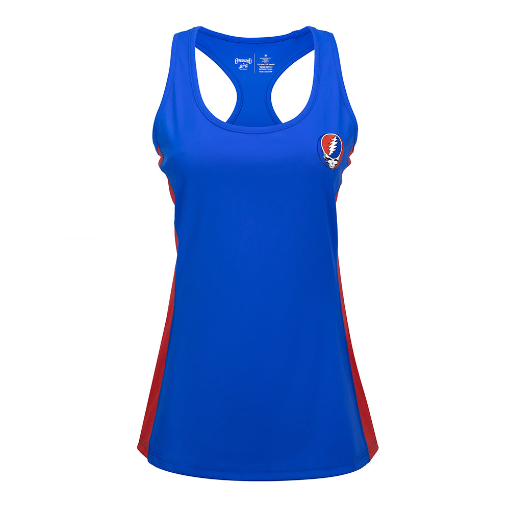 Gd Racer Back Tank Top Stealie On Red And Blue - Section 119