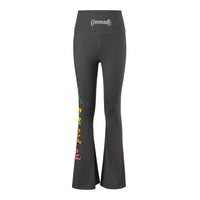 Grateful Dead Women High Rise Flared Pants Stealie In Black