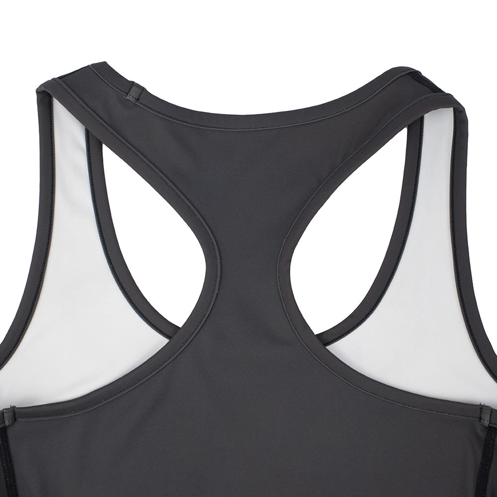 Gd Racer Back Tank Top Stealie On Black And Grey Bolt - Section 119