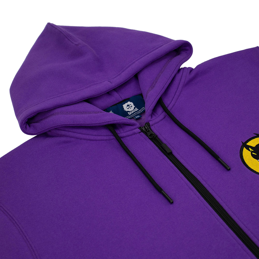 Jerry Garcia Wolf Zip-Up Hoodie in Purple - Section 119