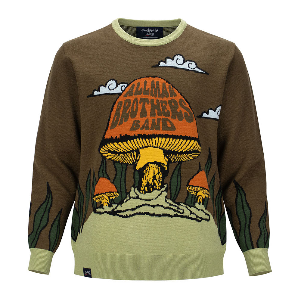 Allman Brothers Sweater Crewneck Mushroom in Brown Green Section 119