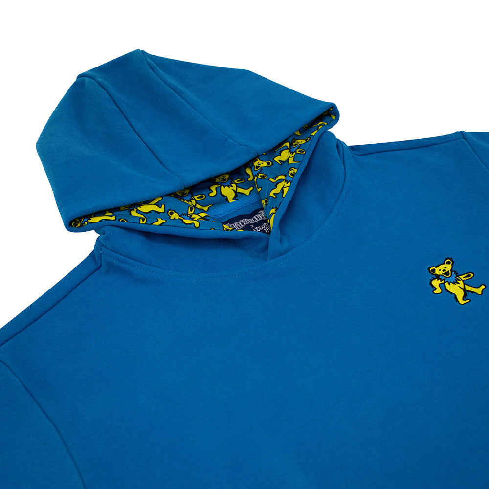 Super Heavyweight Grateful Dead Hoodie Yellow Bear In Royal - Section 119