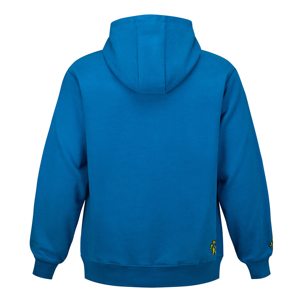 Super Heavyweight Grateful Dead Hoodie Yellow Bear In Royal - Section 119