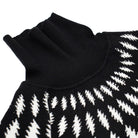 Ships 11/1:  Premium Grateful Dead Womens Turtleneck Fitted Sweater Spiral Bolt In Black And White - Section 119