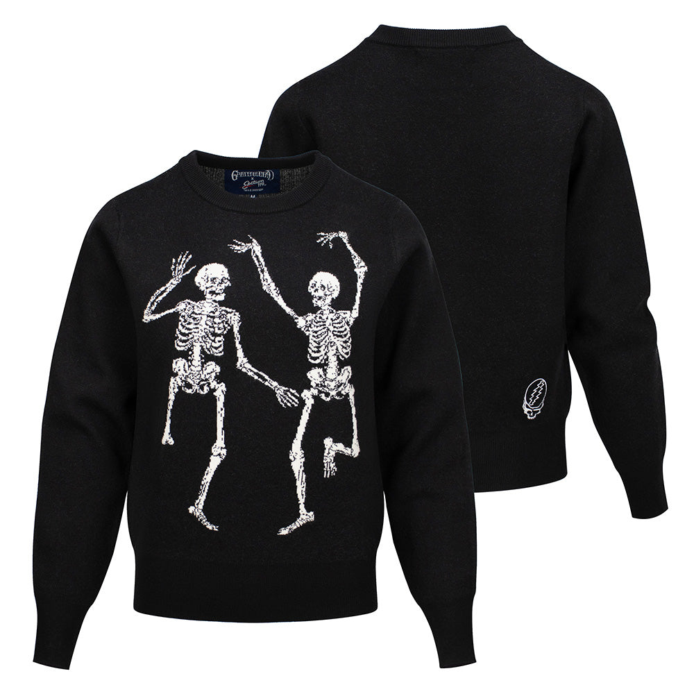 Ships 11/1: Premium Grateful Dead Women's Dancing Bertha Skeletons Fitted Sweater - Section 119