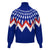 Ships 11/1: Premium Grateful Dead Women's Turtleneck Fitted Sweater Spiral Bolt In Red White And Blue - Section 119