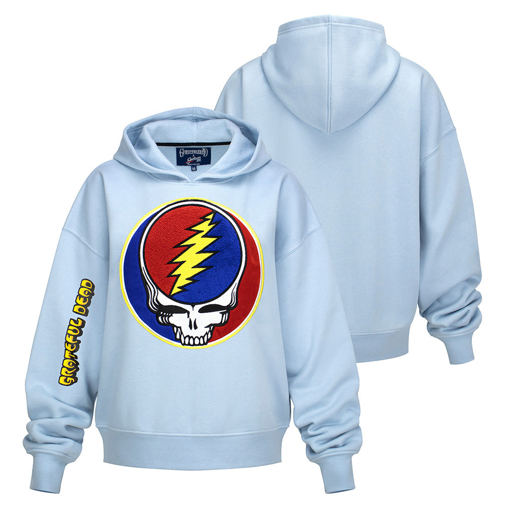 Grateful Dead Women's Cut Vintage Chenille Stealie Premium Hoodie