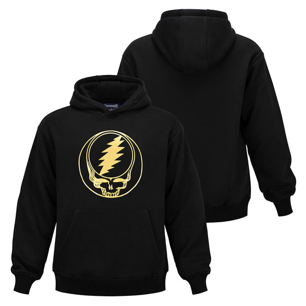 Grateful Dead Black Hoodie with a Reflective Gold Stealie Section 119