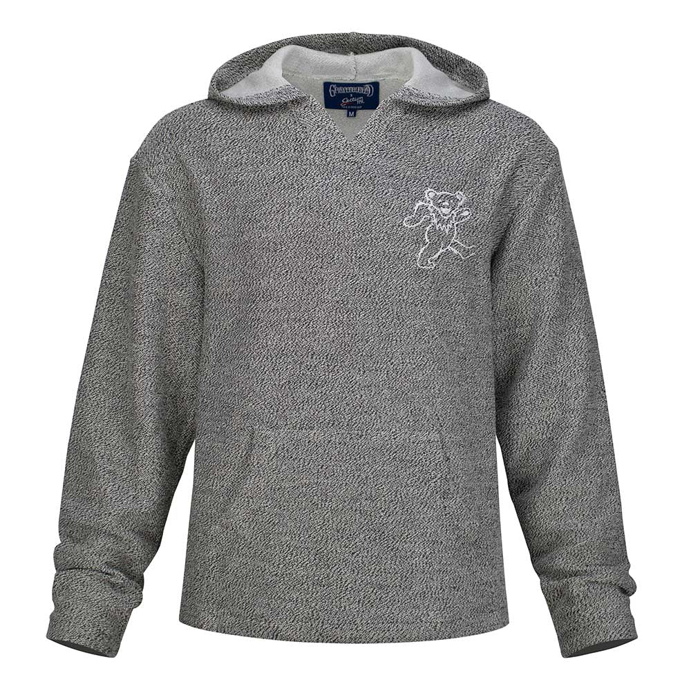 Grateful Dead Grey Jacquard Hooded Sweater With Dancing Bear