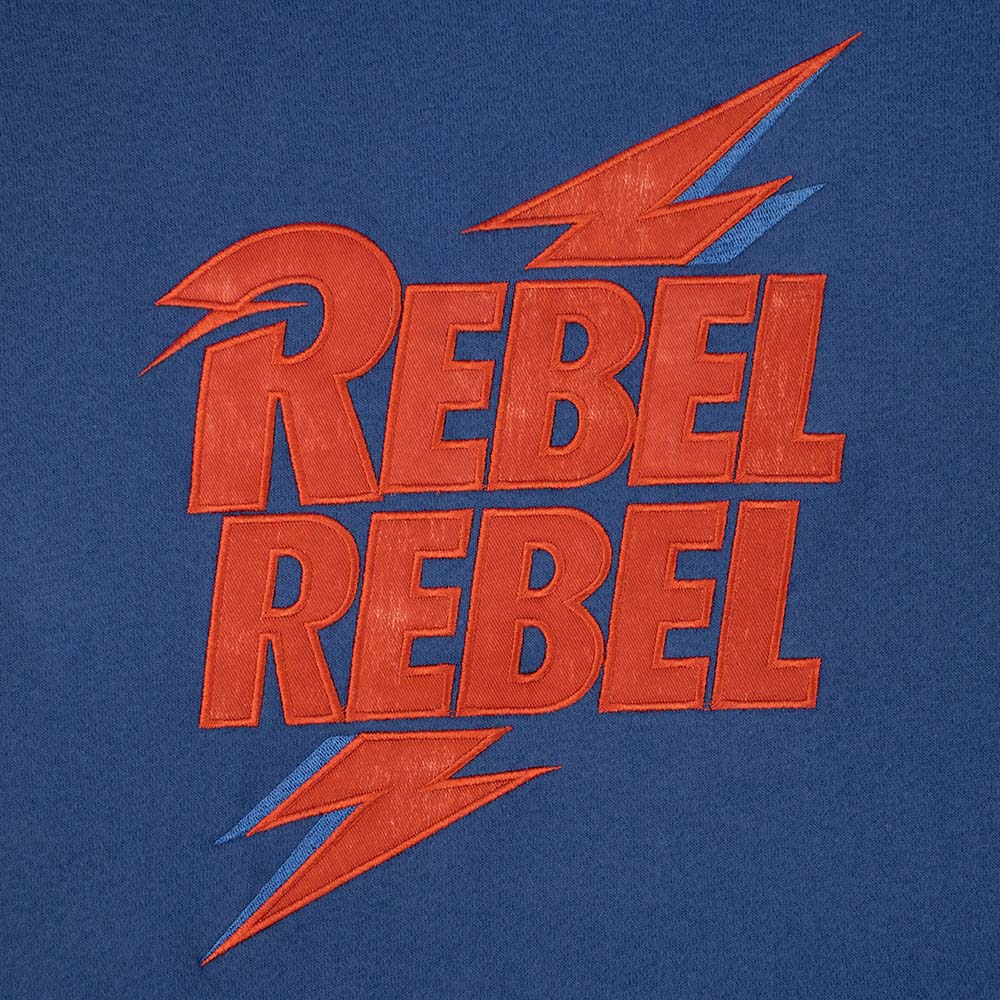 David Bowie Pullover Hoodie Navy Rebel Rebel - Section 119