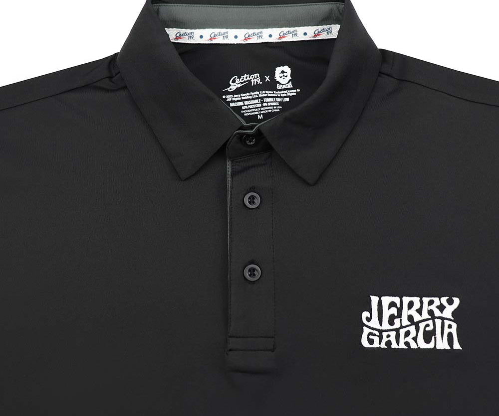 PRE-ORDER Jerry Garcia Premium Black Performance Polo - Section 119