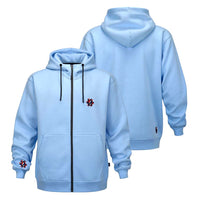 Grateful Dead Zip-Up Hoodie LT Blue Bolts and Stealie - Section 119