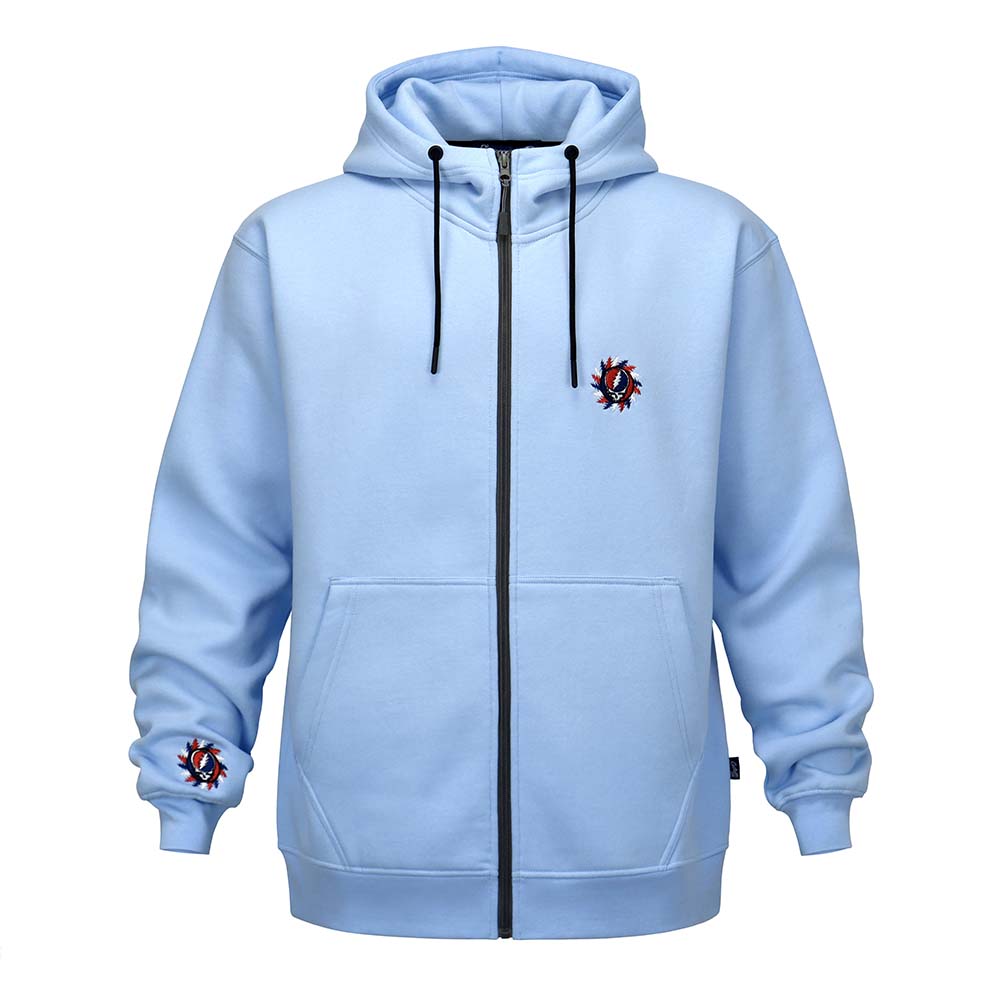 Summer '23 Grateful Dead Zip-Up Steal Your Face Bolts Hoodie - Section 119