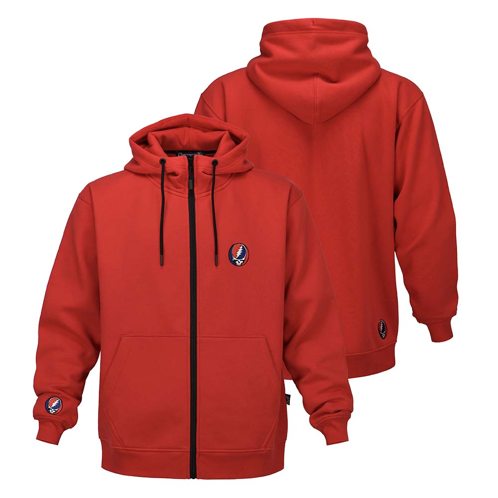 Grateful Dead Zip-Up Hoodie Steal Your Face on Red - Section 119