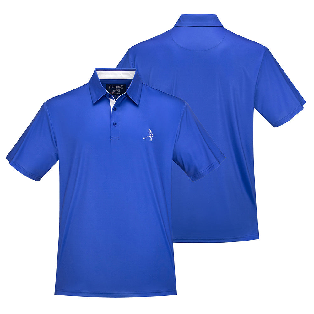 Grateful Dead Performance Polo White Skeleton and Royal Blue - Section 119