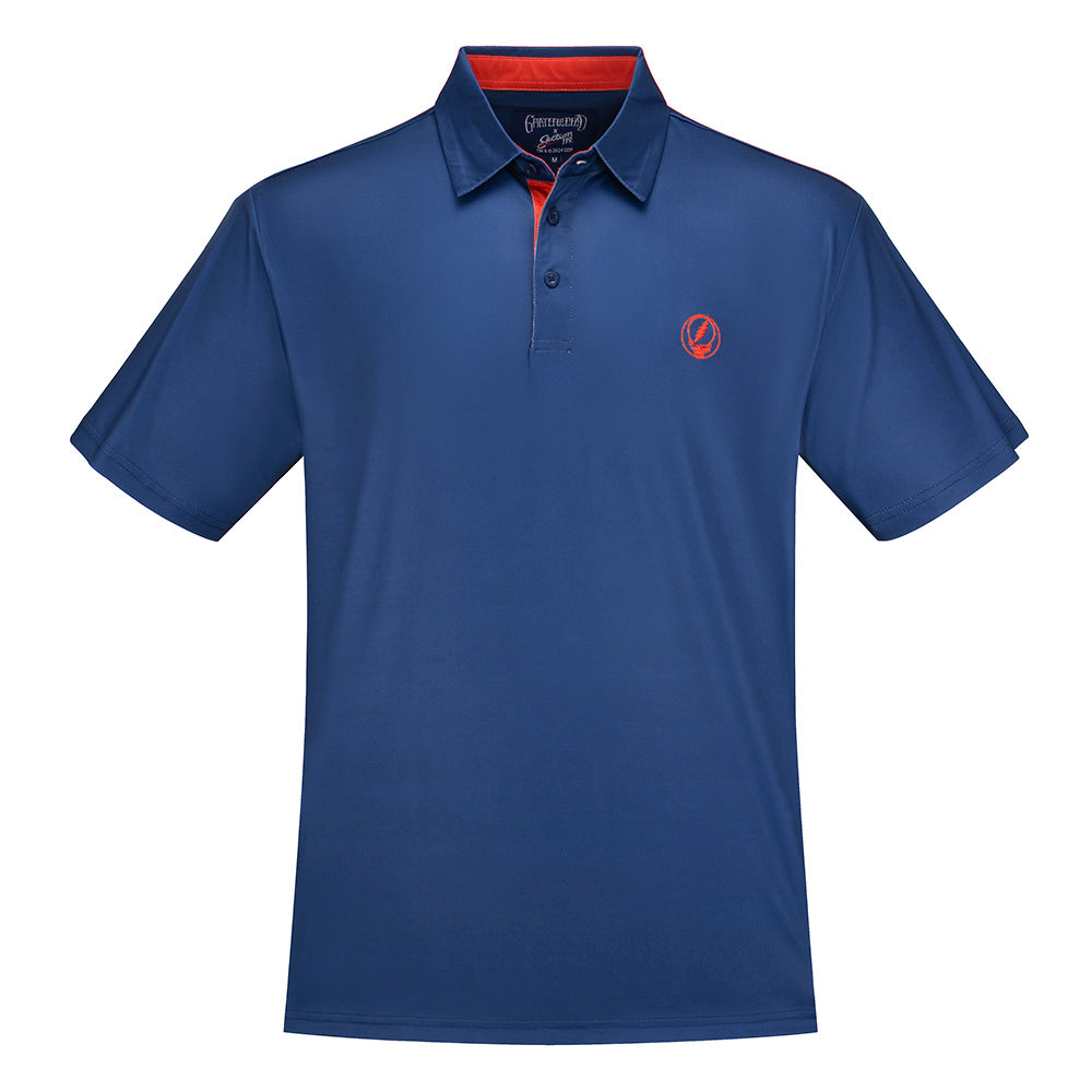 Grateful Dead Performance Polo Stealie Red and Navy - Section 119